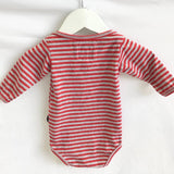 Pop Factory long sleeved Bodysuit size 0-3 months (red/grey stripe)