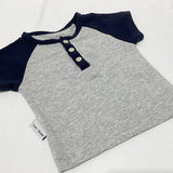 Tiny Tribe tee size 0-3 months (grey/navy)