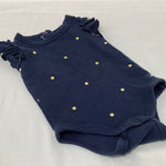 Milky bodysuit with frills around arms (navy/gold spots) size 3-6 months