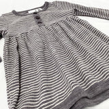 Teeny Weeny Merino Dress size 3-6 months (grey stripe)